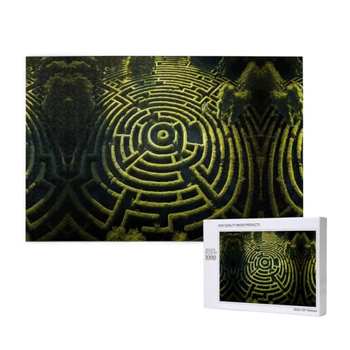 Poezjzw Labyrinth-Puzzles für Erwachsene, 1000 Teile, Holzpuzzle für Familie, Freunde, Heimdekoration, Wandkunst, 75 x 50 cm von POEZJZW