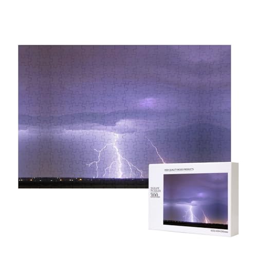 Poezjzw Lightning Storm Klassisches Puzzle für Erwachsene, 300 Teile, Holzpuzzle, moderne Wohnkultur, intellektuelles Spiel, 40 x 28 cm Poezjzw Lightning Storm Klassisches Puzzle für Erwachsene, 300 Teile, Holzpuzzle, moderne Wohnkultur, intellektuelles Spiel, 40 x 28 cm von POEZJZW