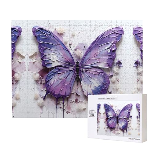 Poezjzw Lila Ölgemälde Schmetterling Erwachsene Klassisches Puzzle 500 Teile Holzpuzzle Moderne Wohnkultur Intellektuelles Spiel 52 X 38 CM Poezjzw Lila Ölgemälde Schmetterling Erwachsene Klassisches Puzzle 500 Teile Holzpuzzle Moderne Wohnkultur Intellektuelles Spiel 52 X 38 CM von POEZJZW