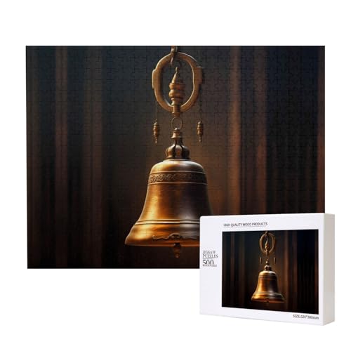 Poezjzw Little Bell Puzzles für Erwachsene, Holzpuzzle für Familie, Freunde, Heimdekoration, Wandkunst, 500 x 38 cm von POEZJZW