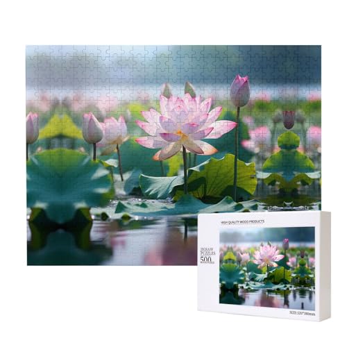 Poezjzw Lotus Puzzles für Erwachsene, 500 Teile, Holzpuzzle für Familie, Freunde, Heimdekoration, Wandkunst, 50 x 38 cm Poezjzw Lotus Puzzles für Erwachsene, 500 Teile, Holzpuzzle für Familie, Freunde, Heimdekoration, Wandkunst, 50 x 38 cm von POEZJZW