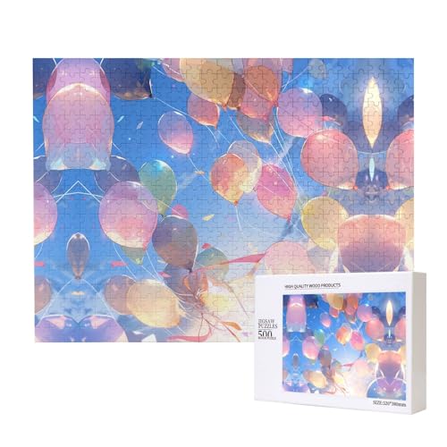 Poezjzw Luftballons Puzzles für Erwachsene, 500 Teile, Holzpuzzle für Familie, Freunde, Heimdekoration, Wandkunst, 50 x 38 cm Poezjzw Luftballons Puzzles für Erwachsene, 500 Teile, Holzpuzzle für Familie, Freunde, Heimdekoration, Wandkunst, 50 x 38 cm von POEZJZW