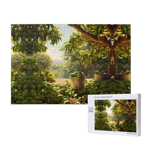 Poezjzw Macadamia Puzzles für Erwachsene, 1000 Teile, Holzpuzzle für Familie, Freunde, Heimdekoration, Wandkunst, 75 x 50 cm von POEZJZW