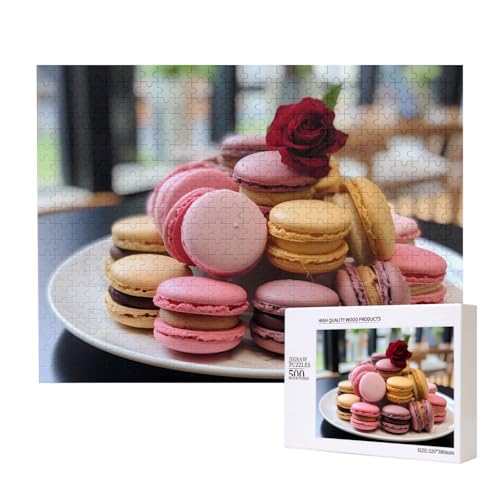 Poezjzw Macaron-Dessert-Puzzles für Erwachsene, 500 Teile, Holzpuzzle für Familie, Freunde, Heimdekoration, Wandkunst, 50 x 38 cm Poezjzw Macaron-Dessert-Puzzles für Erwachsene, 500 Teile, Holzpuzzle für Familie, Freunde, Heimdekoration, Wandkunst, 50 x 38 cm von POEZJZW