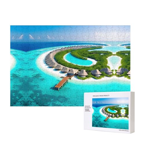Poezjzw Malediven Scenery Klassisches Puzzle für Erwachsene, 300 Teile, Holzpuzzle, moderne Wohnkultur, intellektuelles Spiel, 40 x 28 cm Poezjzw Malediven Scenery Klassisches Puzzle für Erwachsene, 300 Teile, Holzpuzzle, moderne Wohnkultur, intellektuelles Spiel, 40 x 28 cm von POEZJZW