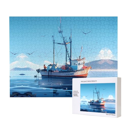 Poezjzw Marine Vessel Puzzles für Erwachsene, 500 Teile, Holzpuzzle für Familie, Freunde, Heimdekoration, Wandkunst, 50,4 x 38,1 cm Poezjzw Marine Vessel Puzzles für Erwachsene, 500 Teile, Holzpuzzle für Familie, Freunde, Heimdekoration, Wandkunst, 50,4 x 38,1 cm von POEZJZW