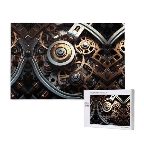 Poezjzw Mechanisches Puzzle für Erwachsene, 1000 Teile, Holzpuzzle für Familie, Freunde, Heimdekoration, Wandkunst, 75 x 50 cm von POEZJZW