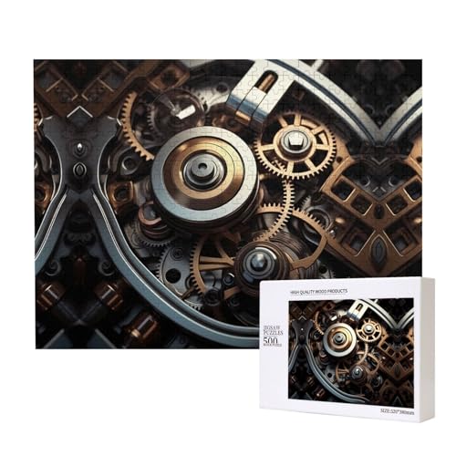 Poezjzw Mechanisches Puzzle für Erwachsene, 500 Teile, Holzpuzzle für Familie, Freunde, Heimdekoration, Wandkunst, 50 x 38 cm Poezjzw Mechanisches Puzzle für Erwachsene, 500 Teile, Holzpuzzle für Familie, Freunde, Heimdekoration, Wandkunst, 50 x 38 cm von POEZJZW