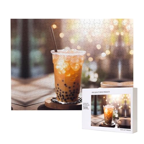 Poezjzw Milchtee-Puzzles für Erwachsene, 500 Teile, Holzpuzzle für Familie, Freunde, Heimdekoration, Wandkunst, 50 x 38 cm Poezjzw Milchtee-Puzzles für Erwachsene, 500 Teile, Holzpuzzle für Familie, Freunde, Heimdekoration, Wandkunst, 50 x 38 cm von POEZJZW