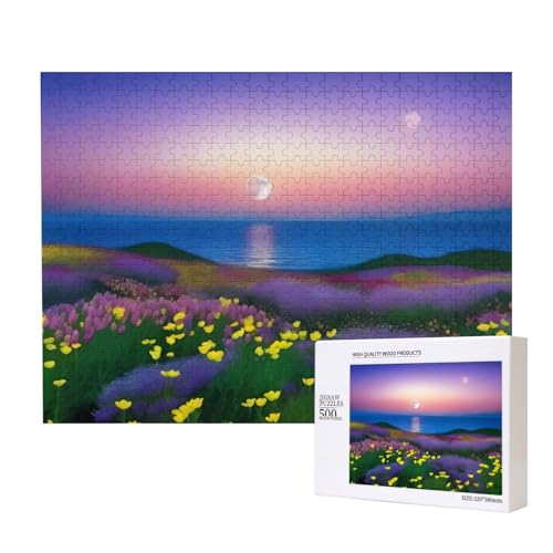 Poezjzw Moonrise Klassisches Puzzle für Erwachsene, 500 Teile, Holzpuzzle, moderne Wohnkultur, intellektuelles Spiel, 52 x 38 cm Poezjzw Moonrise Klassisches Puzzle für Erwachsene, 500 Teile, Holzpuzzle, moderne Wohnkultur, intellektuelles Spiel, 52 x 38 cm von POEZJZW