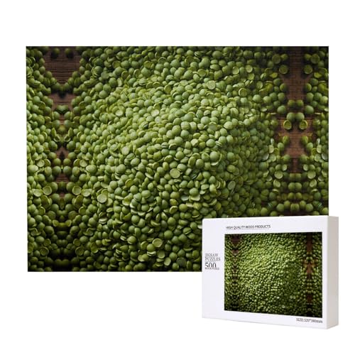 Poezjzw Mungbohnen-Puzzles für Erwachsene, 500 Teile, Holzpuzzle für Familie, Freunde, Heimdekoration, Wandkunst, 50 x 38 cm Poezjzw Mungbohnen-Puzzles für Erwachsene, 500 Teile, Holzpuzzle für Familie, Freunde, Heimdekoration, Wandkunst, 50 x 38 cm von POEZJZW