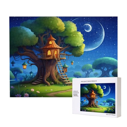 Poezjzw Mysterious Tree House Puzzles für Erwachsene, 500 Teile, Holzpuzzle für Familie, Freunde, Heimdekoration, Wandkunst, 500 x 38 cm Poezjzw Mysterious Tree House Puzzles für Erwachsene, 500 Teile, Holzpuzzle für Familie, Freunde, Heimdekoration, Wandkunst, 500 x 38 cm von POEZJZW