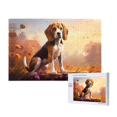 Poezjzw Nerdy Beagle-Puzzles für Erwachsene, 1000 Teile, Holzpuzzle für Familie, Freunde, Heimdekoration, Wandkunst, 75 x 50 cm Poezjzw Nerdy Beagle-Puzzles für Erwachsene, 1000 Teile, Holzpuzzle für Familie, Freunde, Heimdekoration, Wandkunst, 75 x 50 cm von POEZJZW