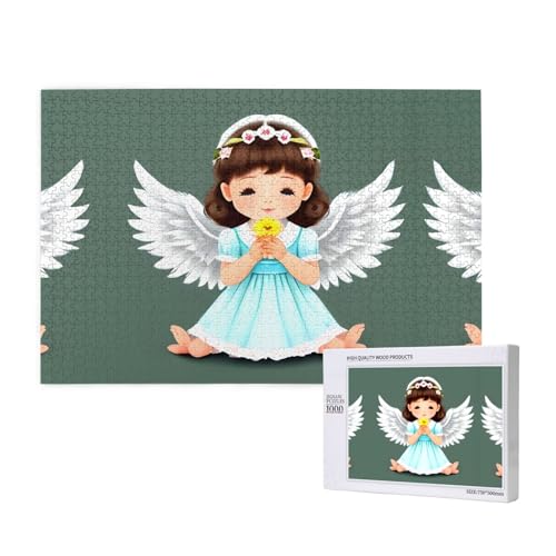 Poezjzw Niedlicher kleiner Engel klassisches Puzzle für Erwachsene, 1000 Teile, Holzpuzzle, moderne Heimdekoration, intellektuelles Spiel, 75 x 50 cm Poezjzw Niedlicher kleiner Engel klassisches Puzzle für Erwachsene, 1000 Teile, Holzpuzzle, moderne Heimdekoration, intellektuelles Spiel, 75 x 50 cm von POEZJZW