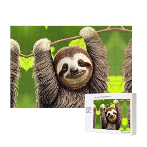 Poezjzw Niedliches Faultier-Puzzle für Erwachsene, klassisches Puzzle, 300 Teile, Holzpuzzle, moderne Wohnkultur, intellektuelles Spiel, 40 x 28 cm Poezjzw Niedliches Faultier-Puzzle für Erwachsene, klassisches Puzzle, 300 Teile, Holzpuzzle, moderne Wohnkultur, intellektuelles Spiel, 40 x 28 cm von POEZJZW
