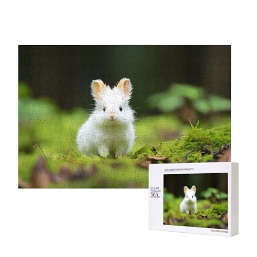 Poezjzw Niedliches weißes Kaninchen-Puzzle für Erwachsene, 300 Teile, Holzpuzzle für Familie, Freunde, Heimdekoration, Wandkunst, 15,7 x 27,9 cm Poezjzw Niedliches weißes Kaninchen-Puzzle für Erwachsene, 300 Teile, Holzpuzzle für Familie, Freunde, Heimdekoration, Wandkunst, 15,7 x 27,9 cm von POEZJZW