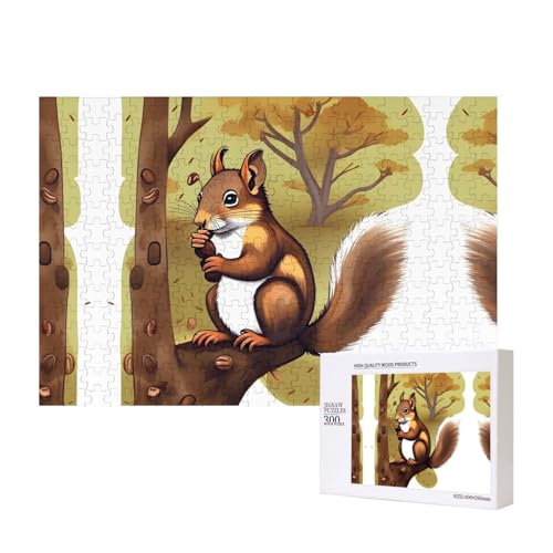 Poezjzw Nussfressendes Eichhörnchen Erwachsenen-Puzzle, klassisches Puzzle, 300 Teile, Holzpuzzle, moderne Wohnkultur, intellektuelles Spiel, 40 x 28 cm Poezjzw Nussfressendes Eichhörnchen Erwachsenen-Puzzle, klassisches Puzzle, 300 Teile, Holzpuzzle, moderne Wohnkultur, intellektuelles Spiel, 40 x 28 cm von POEZJZW