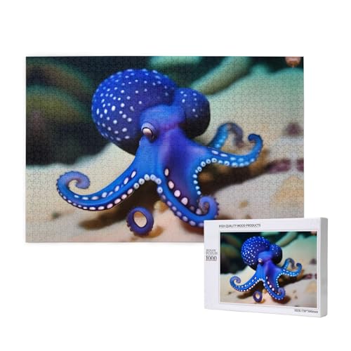 Poezjzw Octopus Klassisches Puzzle für Erwachsene, 1000 Teile, Holzpuzzle, moderne Wohnkultur, intellektuelles Spiel, 75 x 50 cm von POEZJZW