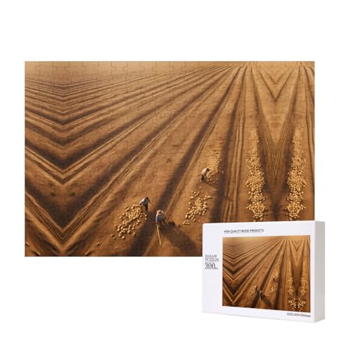 Poezjzw On The Field of Hope Puzzles für Erwachsene, 300 Teile, Holzpuzzle für Familie, Freunde, Heimdekoration, Wandkunst, 15,7 x 27,9 cm von POEZJZW