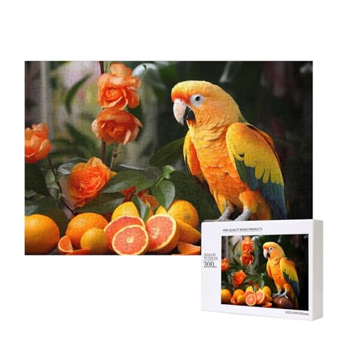 Poezjzw Oranger Papageien-Vogel-Puzzles für Erwachsene, 300 Teile, Holzpuzzle für Familie, Freunde, Heimdekoration, Wandkunst, 15,7 x 27,9 cm Poezjzw Oranger Papageien-Vogel-Puzzles für Erwachsene, 300 Teile, Holzpuzzle für Familie, Freunde, Heimdekoration, Wandkunst, 15,7 x 27,9 cm von POEZJZW