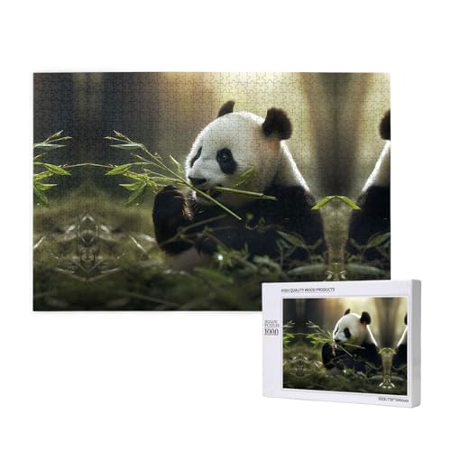 Poezjzw Panda-Puzzles für Erwachsene, 1000 Teile, Holzpuzzle für Familie, Freunde, Heimdekoration, Wandkunst, 75 x 50 cm Poezjzw Panda-Puzzles für Erwachsene, 1000 Teile, Holzpuzzle für Familie, Freunde, Heimdekoration, Wandkunst, 75 x 50 cm von POEZJZW
