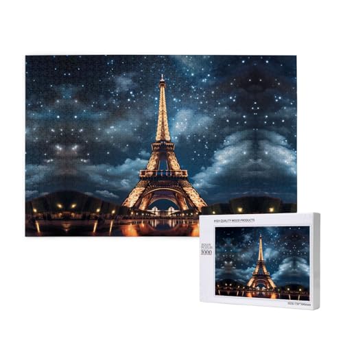 Poezjzw Paris Tower Puzzles für Erwachsene, 1000 Teile, Holzpuzzle für Familie, Freunde, Heimdekoration, Wandkunst, 75 x 50 cm Poezjzw Paris Tower Puzzles für Erwachsene, 1000 Teile, Holzpuzzle für Familie, Freunde, Heimdekoration, Wandkunst, 75 x 50 cm von POEZJZW