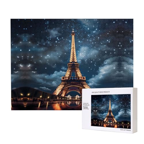 Poezjzw Paris Tower Puzzles für Erwachsene, 500 Teile, Holzpuzzle für Familie, Freunde, Heimdekoration, Wandkunst, 50 x 38 cm Poezjzw Paris Tower Puzzles für Erwachsene, 500 Teile, Holzpuzzle für Familie, Freunde, Heimdekoration, Wandkunst, 50 x 38 cm von POEZJZW