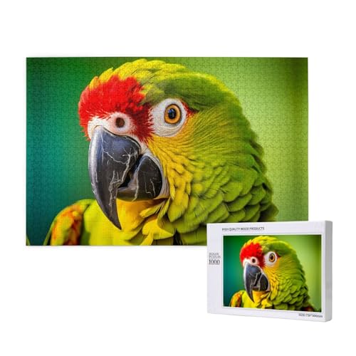Poezjzw Parrot Bird Close-Up Puzzles für Erwachsene, 1000 Teile, Holzpuzzle für Familie, Freunde, Heimdekoration, Wandkunst, 75 x 50 cm Poezjzw Parrot Bird Close-Up Puzzles für Erwachsene, 1000 Teile, Holzpuzzle für Familie, Freunde, Heimdekoration, Wandkunst, 75 x 50 cm von POEZJZW