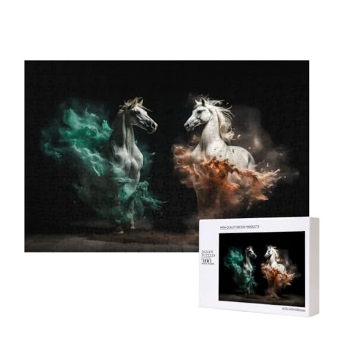 Poezjzw Pferde und Nebel-Puzzles für Erwachsene, 300 Teile, Holzpuzzle für Familie, Freunde, Heimdekoration, Wandkunst, 15,7 x 27,9 cm Poezjzw Pferde und Nebel-Puzzles für Erwachsene, 300 Teile, Holzpuzzle für Familie, Freunde, Heimdekoration, Wandkunst, 15,7 x 27,9 cm von POEZJZW