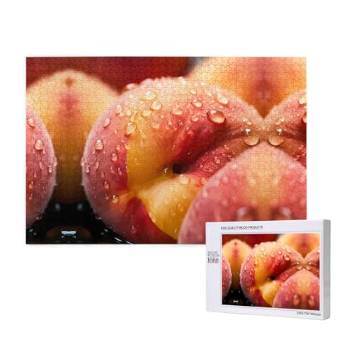Poezjzw Pfirsich-Puzzles für Erwachsene, 1000 Teile, Holzpuzzle für Familie, Freunde, Heimdekoration, Wandkunst, 75 x 50 cm Poezjzw Pfirsich-Puzzles für Erwachsene, 1000 Teile, Holzpuzzle für Familie, Freunde, Heimdekoration, Wandkunst, 75 x 50 cm von POEZJZW