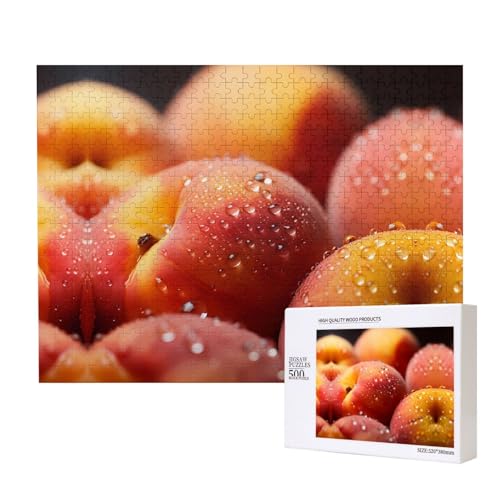 Poezjzw Pfirsich-Puzzles für Erwachsene, 500 Teile, Holzpuzzle für Familie, Freunde, Heimdekoration, Wandkunst, 500 x 38 cm Poezjzw Pfirsich-Puzzles für Erwachsene, 500 Teile, Holzpuzzle für Familie, Freunde, Heimdekoration, Wandkunst, 500 x 38 cm von POEZJZW