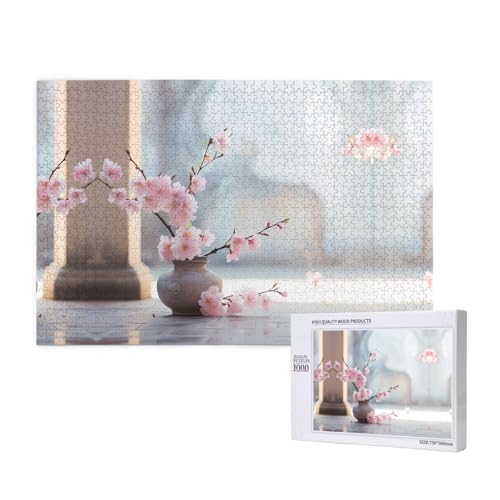 Poezjzw Pfirsichblüten-Puzzles für Erwachsene, 1000 Teile, Holzpuzzle für Familie, Freunde, Heimdekoration, Wandkunst, 75 x 50 cm Poezjzw Pfirsichblüten-Puzzles für Erwachsene, 1000 Teile, Holzpuzzle für Familie, Freunde, Heimdekoration, Wandkunst, 75 x 50 cm von POEZJZW