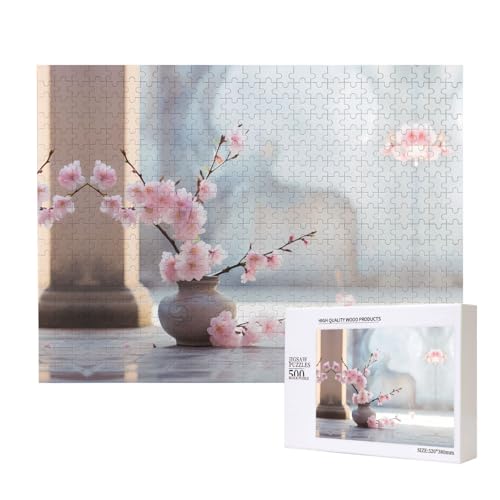 Poezjzw Pfirsichblüten-Puzzles für Erwachsene, 500 Teile, Holzpuzzle für Familie, Freunde, Heimdekoration, Wandkunst, 50 x 38 cm Poezjzw Pfirsichblüten-Puzzles für Erwachsene, 500 Teile, Holzpuzzle für Familie, Freunde, Heimdekoration, Wandkunst, 50 x 38 cm von POEZJZW