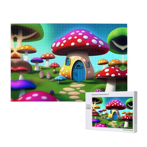 Poezjzw Pilzhaus, klassisches Puzzle für Erwachsene, 1000 Teile, Holzpuzzle, moderne Heimdekoration, intellektuelles Spiel, 75 x 50 cm Poezjzw Pilzhaus, klassisches Puzzle für Erwachsene, 1000 Teile, Holzpuzzle, moderne Heimdekoration, intellektuelles Spiel, 75 x 50 cm von POEZJZW