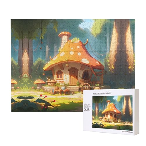 Poezjzw Pilzzimmer-Puzzles für Erwachsene, 500 Teile, Holzpuzzle für Familie, Freunde, Heimdekoration, Wandkunst, 50 x 38 cm Poezjzw Pilzzimmer-Puzzles für Erwachsene, 500 Teile, Holzpuzzle für Familie, Freunde, Heimdekoration, Wandkunst, 50 x 38 cm von POEZJZW
