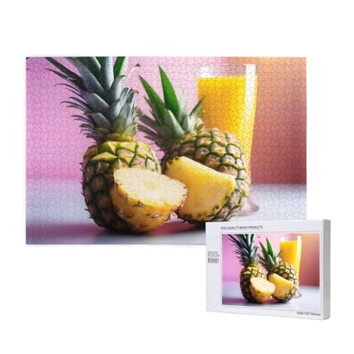 Poezjzw Pineapple Juice Klassisches Puzzle für Erwachsene, 1000 Teile, Holzpuzzle, moderne Heimdekoration, intellektuelles Spiel, 75 x 50 cm von POEZJZW