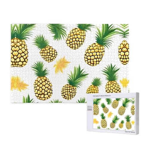 Poezjzw Pineapple Klassisches Puzzle für Erwachsene, 1000 Teile, Holzpuzzle, moderne Wohnkultur, intellektuelles Spiel, 75 x 50 cm von POEZJZW