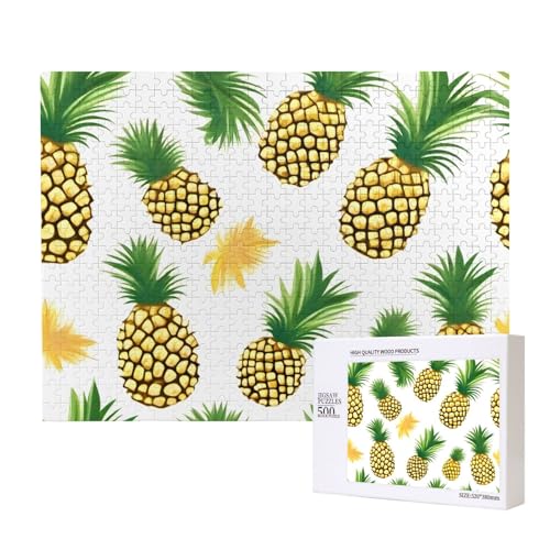 Poezjzw Pineapple Klassisches Puzzle für Erwachsene, 500 Teile, Holzpuzzle, moderne Wohnkultur, intellektuelles Spiel, 52 x 38 cm Poezjzw Pineapple Klassisches Puzzle für Erwachsene, 500 Teile, Holzpuzzle, moderne Wohnkultur, intellektuelles Spiel, 52 x 38 cm von POEZJZW
