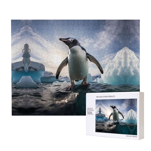 Poezjzw Pinguin-Puzzles für Erwachsene, 500 Teile, Holzpuzzle für Familie, Freunde, Heimdekoration, Wandkunst, 50 x 38 cm Poezjzw Pinguin-Puzzles für Erwachsene, 500 Teile, Holzpuzzle für Familie, Freunde, Heimdekoration, Wandkunst, 50 x 38 cm von POEZJZW