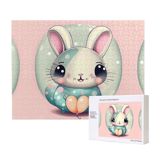 Poezjzw Pink Cartoon Bunny Erwachsene Classic Jigsaw 500 Teile Holzpuzzle Moderne Wohnkultur Intellektuelles Spiel 52 X 38 CM Poezjzw Pink Cartoon Bunny Erwachsene Classic Jigsaw 500 Teile Holzpuzzle Moderne Wohnkultur Intellektuelles Spiel 52 X 38 CM von POEZJZW