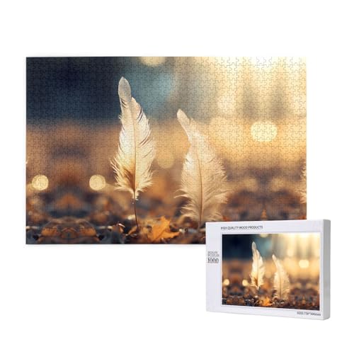 Poezjzw Plume Puzzles für Erwachsene, 1000 Teile, Holzpuzzle für Familie, Freunde, Heimdekoration, Wandkunst, 75 x 50 cm Poezjzw Plume Puzzles für Erwachsene, 1000 Teile, Holzpuzzle für Familie, Freunde, Heimdekoration, Wandkunst, 75 x 50 cm von POEZJZW