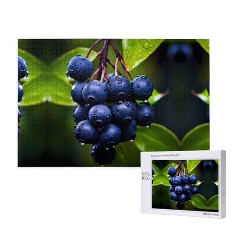 Poezjzw Plump Blueberries Puzzles für Erwachsene, 1000 Teile, Holzpuzzle für Familie, Freunde, Heimdekoration, Wandkunst, 75 x 50 cm Poezjzw Plump Blueberries Puzzles für Erwachsene, 1000 Teile, Holzpuzzle für Familie, Freunde, Heimdekoration, Wandkunst, 75 x 50 cm von POEZJZW