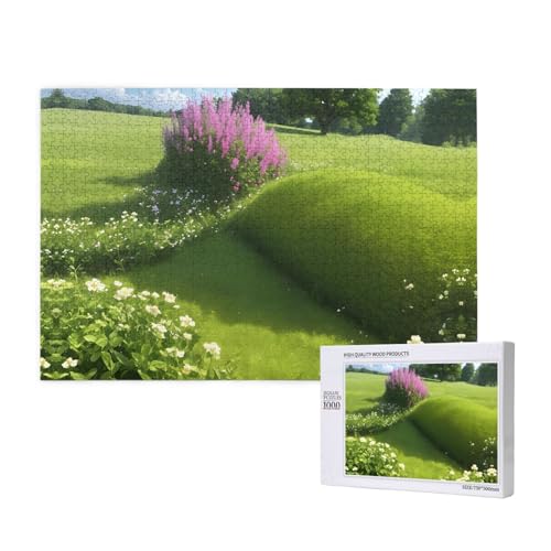 Poezjzw Prairie Klassisches Puzzle für Erwachsene, 1000 Teile, Holzpuzzle, moderne Wohnkultur, intellektuelles Spiel, 75 x 50 cm von POEZJZW