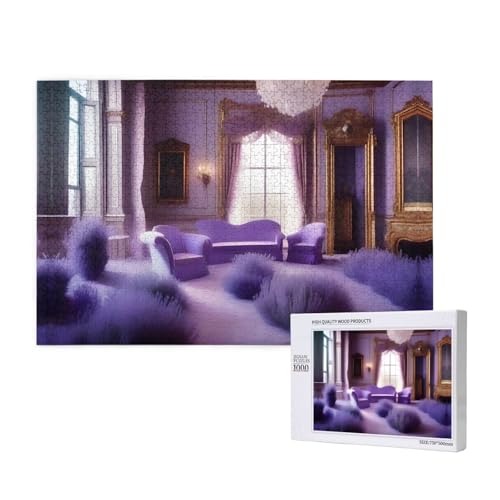 Poezjzw Purple Castle Klassisches Puzzle für Erwachsene, 1000 Teile, Holzpuzzle, moderne Wohnkultur, intellektuelles Spiel, 75 x 50 cm Poezjzw Purple Castle Klassisches Puzzle für Erwachsene, 1000 Teile, Holzpuzzle, moderne Wohnkultur, intellektuelles Spiel, 75 x 50 cm von POEZJZW