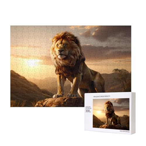 Poezjzw Puzzle Löwe auf dem Berg, 300 Teile, Holzpuzzle für Familie, Freunde, Heimdekoration, Wandkunst, 15,7 x 27,9 cm Poezjzw Puzzle Löwe auf dem Berg, 300 Teile, Holzpuzzle für Familie, Freunde, Heimdekoration, Wandkunst, 15,7 x 27,9 cm von POEZJZW