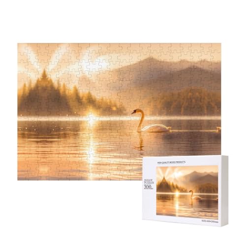 Poezjzw Puzzle Schwan im See, 300 Teile, Holzpuzzle für Familie, Freunde, Heimdekoration, Wandkunst, 15,7 x 27,9 cm Poezjzw Puzzle Schwan im See, 300 Teile, Holzpuzzle für Familie, Freunde, Heimdekoration, Wandkunst, 15,7 x 27,9 cm von POEZJZW