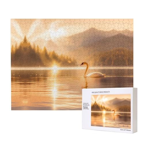 Poezjzw Puzzle Schwan im See, 500 Teile, Holzpuzzle für Familie, Freunde, Heimdekoration, Wandkunst, 500 x 38 cm Poezjzw Puzzle Schwan im See, 500 Teile, Holzpuzzle für Familie, Freunde, Heimdekoration, Wandkunst, 500 x 38 cm von POEZJZW