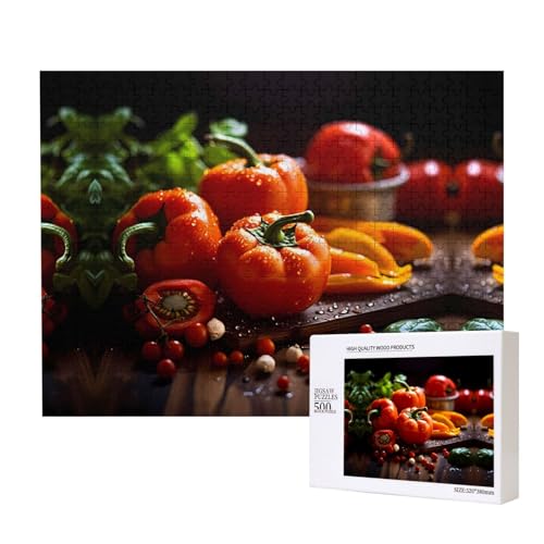 Poezjzw Puzzle für Erwachsene, Gemüse, Obst, 500 Teile, Holzpuzzle für Familie, Freunde, Heimdekoration, Wandkunst, 50 x 38 cm Poezjzw Puzzle für Erwachsene, Gemüse, Obst, 500 Teile, Holzpuzzle für Familie, Freunde, Heimdekoration, Wandkunst, 50 x 38 cm von POEZJZW