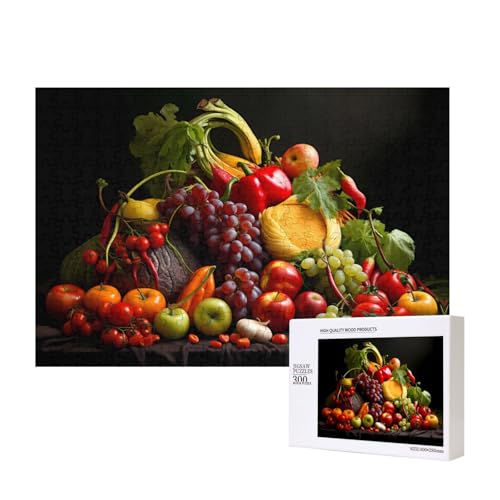 Poezjzw Puzzle für Erwachsene, Gemüse und Obst, 300 Teile, Holzpuzzle für Familie, Freunde, Heimdekoration, Wandkunst, 15,7 x 27,9 cm Poezjzw Puzzle für Erwachsene, Gemüse und Obst, 300 Teile, Holzpuzzle für Familie, Freunde, Heimdekoration, Wandkunst, 15,7 x 27,9 cm von POEZJZW