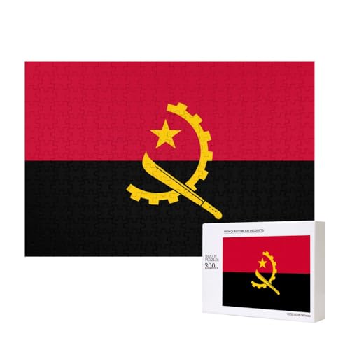 Poezjzw Puzzle mit Angola-Flagge für Erwachsene, 300 Teile, Holzpuzzle für Familie, Freunde, Heimdekoration, Wandkunst, 15,7 x 27,9 cm Poezjzw Puzzle mit Angola-Flagge für Erwachsene, 300 Teile, Holzpuzzle für Familie, Freunde, Heimdekoration, Wandkunst, 15,7 x 27,9 cm von POEZJZW